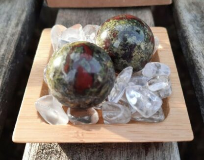 Dragonstone Sphere Duo and Free Gifts Dragon Blood Stone Dragons Blood Jasper
