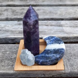 Peace & Calming Crystal Set, Lepidolite, Sodalite, Celestite + Free Gifts