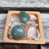 Green Aventurine Sphere & Heart Duo, Abundance, Luck, Full Potential, Vitality, Growth - Image 3