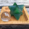 Green Aventurine Merkaba & Clear Quartz Sphere, Abundance, Luck, Higher Realms