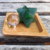 Green Aventurine Merkaba & Clear Quartz Sphere, Abundance, Luck, Higher Realms - Image 2