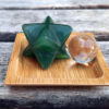 Green Aventurine Merkaba & Clear Quartz Sphere, Abundance, Luck, Higher Realms - Image 3