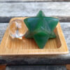 Green Aventurine Merkaba & Clear Quartz Sphere, Abundance, Luck, Higher Realms - Image 5