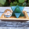 Green Aventurine Merkaba & Clear Quartz Sphere, Abundance, Luck, Higher Realms - Image 6