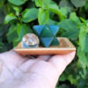 Green Aventurine Merkaba & Clear Quartz Sphere, Abundance, Luck, Higher Realms - Image 7