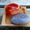 Ocean Jasper Heart & Carnelian Palm Stone Set, Happiness, Joy, Creativity, Motivation - Image 5
