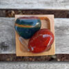 Ocean Jasper Heart & Carnelian Palm Stone Set, Happiness, Joy, Creativity, Motivation
