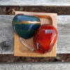 Ocean Jasper Heart & Carnelian Palm Stone Set, Happiness, Joy, Creativity, Motivation - Image 2