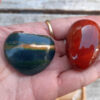 Ocean Jasper Heart & Carnelian Palm Stone Set, Happiness, Joy, Creativity, Motivation - Image 5