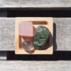 Rose Quartz Cube & Prehnite w/ Epidote Set, Self & Universal Love, Heart Healing