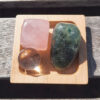 Rose Quartz Cube & Prehnite w/ Epidote Set, Self & Universal Love, Heart Healing - Image 2
