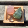 Rose Quartz Cube & Prehnite w/ Epidote Set, Self & Universal Love, Heart Healing - Image 5