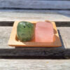 Rose Quartz Cube & Prehnite w/ Epidote Set, Self & Universal Love, Heart Healing - Image 7