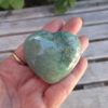 Amazonite w/ Smoky Quartz Heart / Palm Stone, Communication, Good Luck, Success, Peace, Confidence, Truth