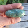 Amazonite w/ Smoky Quartz Heart / Palm Stone, Communication, Good Luck, Success, Peace, Confidence, Truth - Image 3