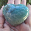 Amazonite w/ Smoky Quartz Heart / Palm Stone, Communication, Good Luck, Success, Peace, Confidence, Truth - Image 7