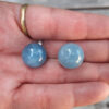 Aquamarine Sphere Duo (Dark) w/ Morganite Chip Stones, Creativity, Intuition, Calming - Image 8