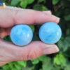 Aquamarine Sphere Duo L w/ Morganite Chip Stones, Creativity, Intuition, Calming - Image 6