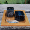 Blue Tiger’s Eye Cube Duo L, Set of 2, Meditation Set, Manifestation, Intuition