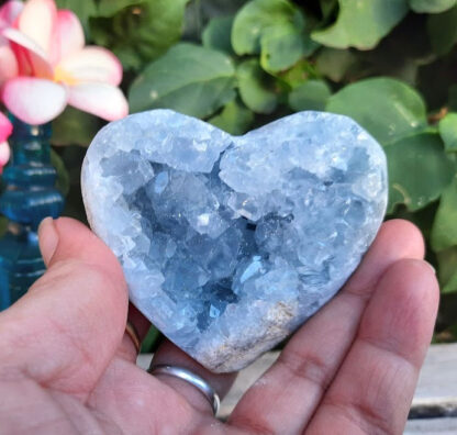 Celestite Raw Cluster Heart, Angelic Connection, Guides & Higher Self Connection
