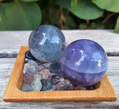 Fluorite Sphere Duo, Soul Purpose, Intuition, Clarity, Source Connection + Gifts