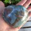 Ocean Jasper Heart, Happiness, Joy, Uplifting, Healthier Habits, Palm Stone - Image 3