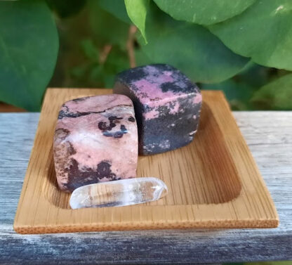 Rhodonite Cube Duo, Deep Healing, Trust, Peace, Hidden Gifts, Meditation Set