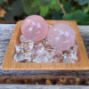 Rose Quartz Sphere Duo, Set of 2, Meditation Set, Heart Set, Self Love, Free Gifts