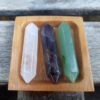 Double Terminated Wand Trio, Amethyst, Clear Quartz, Green Aventurine, DT