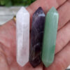 Double Terminated Wand Trio, Amethyst, Clear Quartz, Green Aventurine, DT - Image 2