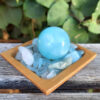 Aquamarine Sphere Set M, Creativity, Intuition, Calming, Clear Communication - Image 2