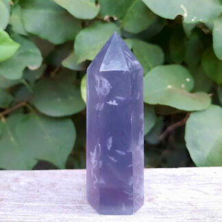 This includes the yummy Purple Fluorite Generator shown, approximately 2.8 x. 0.9”. You’ll also receive the drawstring pouch and a gift box. Color variances, nicks, imperfections and cracks are the nature of genuine gemstones and crystals. Fluorite assists with helping you realize your soul’s purpose and helps you connect to Source. Enhances clarity of mind, helps you see the truth and strengthens intuition so that you may align with your purpose. Fluorite also transforms negative energy into positive and Purple Fluorite connects to your Third Eye and Crown Chakras. Generators send energies up and out, raising vibrations and keeping them high. Low vibrations can’t sustain in a high vibe space. May this help you to connect and keep you aligned to your Soul’s purpose.