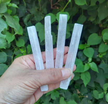 Selenite (Satin Spar) Wand / Stick 4 pack, Peace, Clearing, Higher Realm Connection