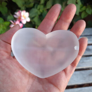 Selenite (Satin Spar) Heart Bowl, Clearing Bowl, Higher Realm Connection, Peace