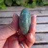 Amazonite w/ Smoky Quartz Heart / Palm Stone, Communication, Good Luck, Success, Peace, Confidence, Truth - Image 3