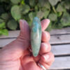Amazonite w/ Smoky Quartz Flat Heart / Palm Stone, Communication, Good Luck, Success, Peace, Confidence, Truth - Image 4
