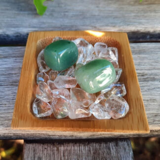 Green Aventurine Mini Cube Duo, Meditation Set, Abundance, Luck, Full Potential, Vitality, Growth