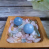 Aquamarine Sphere Duo w/ Morganite Chip Stones, Creativity, Intuition, Calming, Meditation Set - Image 3