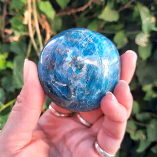 Blue Apatite Palm Stone M, Manifestation, Spirit Guide Connection, Healthy Eating