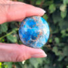 Blue Apatite Palm Stone XS, Manifestation, Spirit Guide Connection, Healthy Eating