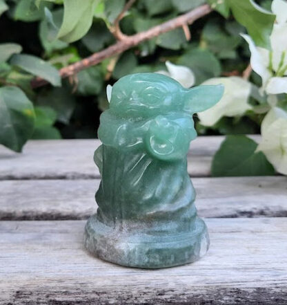 Green Aventurine Baby Yoda / The Child, Abundance, Growth, Wisdom, Vitality, Pointing