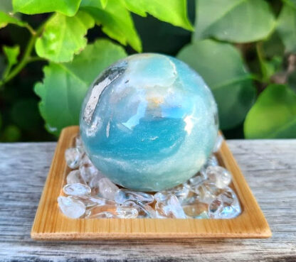 Caribbean Calcite w/ Pyrite Sphere Set, Manifestation, Higher Realm Connection