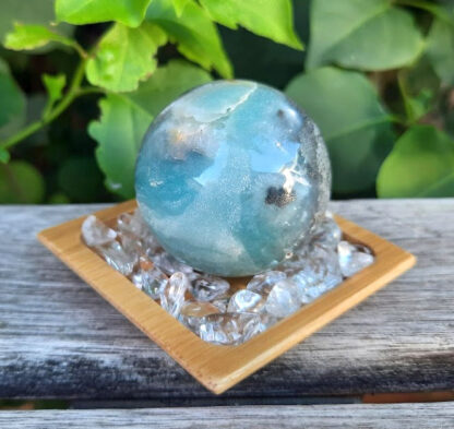 Caribbean Calcite w/ Pyrite Sphere Set, Manifestation, Higher Realm Connection