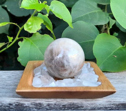 Moonstone Sphere Set w/ Blue Flash (S), Soothing, Intuition, Calm, Stress Relief