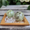 Prehnite w/ Epidote Sphere Duo, Meditation Set, Intuition, Spiritual Growth