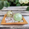 Prehnite w/ Epidote Sphere Duo, Meditation Set, Intuition, Spiritual Growth - Image 3
