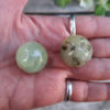 Prehnite w/ Epidote Sphere Duo, Meditation Set, Intuition, Spiritual Growth - Image 6