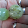 Prehnite w/ Epidote Sphere Duo, Meditation Set, Intuition, Spiritual Growth - Image 7