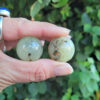 Prehnite w/ Epidote Sphere Duo, Meditation Set, Intuition, Spiritual Growth - Image 10