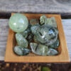 Prehnite w/ Epidote Sphere Duo Set, Meditation Set, Intuition, Spiritual Growth